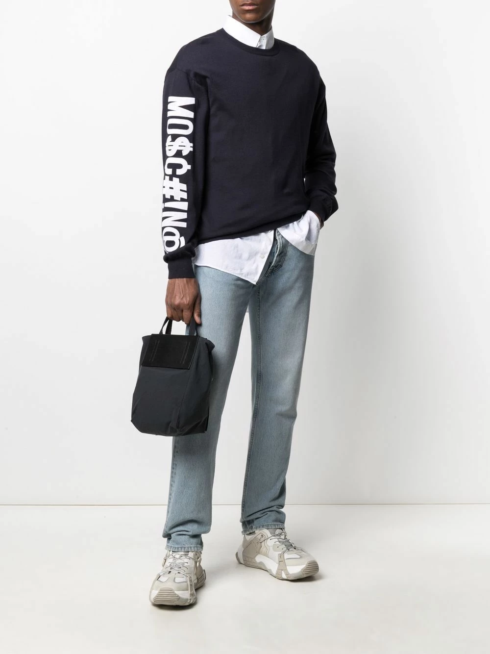 Cheapest โ Moschino Symbols logo embroidered knitted jumper ๐ 4 Moschino Symbols logo-embroidered knitted jumper