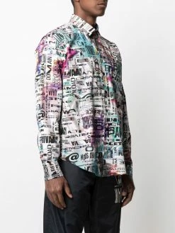 Moschino Glitch print long-sleeve shirt