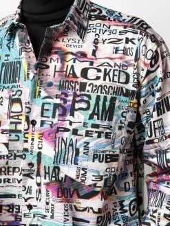 Moschino Glitch print long-sleeve shirt