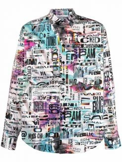 Moschino Glitch print long-sleeve shirt