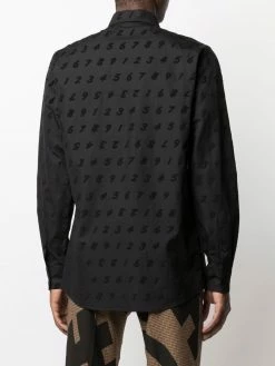 Moschino number embroidered long-sleeve shirt