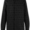 Moschino number embroidered long-sleeve shirt