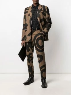 Moschino number embroidered long-sleeve shirt