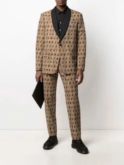 Moschino Prince of Wales numerical print trousers