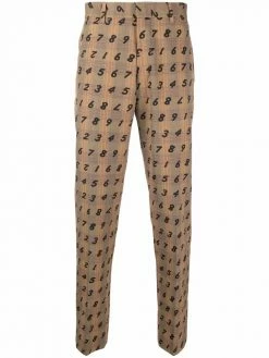 Moschino Prince of Wales numerical print trousers