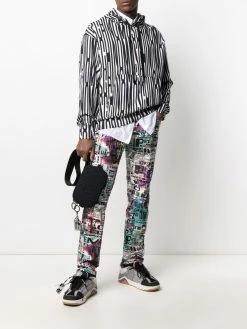 Moschino warped logo-print fleece hoodie