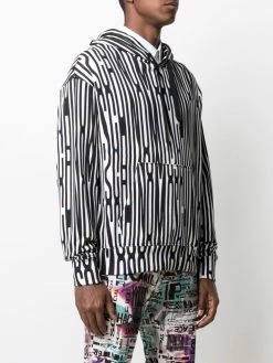 Moschino warped logo-print fleece hoodie