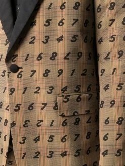 Moschino numerical print Prince of Wales check blazer