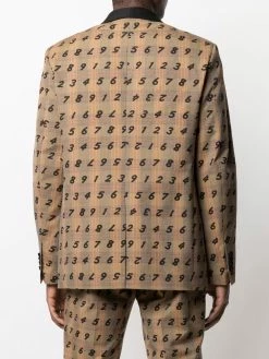 Moschino numerical print Prince of Wales check blazer