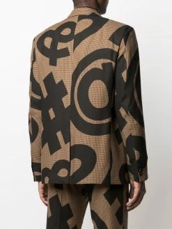 Moschino graphic-print houndstooth blazer