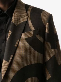 Moschino graphic-print houndstooth blazer