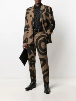 Moschino graphic-print houndstooth blazer