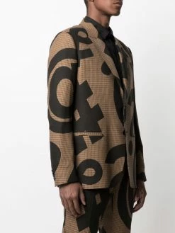 Moschino graphic-print houndstooth blazer
