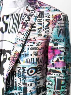 Moschino Glitch print gabardine blazer