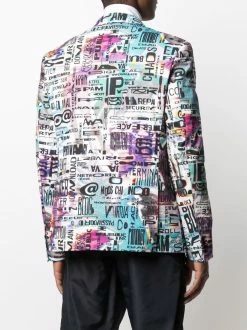 Moschino Glitch print gabardine blazer
