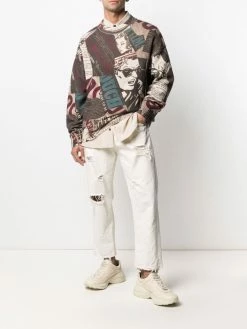 Deals ๐ Moschino Newspaper print virgin wool jumper ๐ 8 Moschino newspaper-print virgin wool jumper