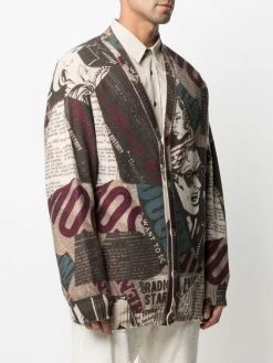 Moschino newspaper-print cardigan