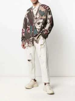 Moschino newspaper-print cardigan