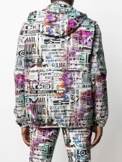 Moschino Glitch print windbreaker jacket