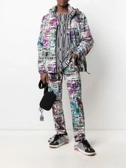 Moschino Glitch print windbreaker jacket
