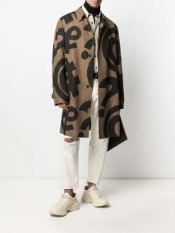 Moschino Symbols-print houndstooth coat