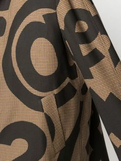 Moschino Symbols-print houndstooth coat