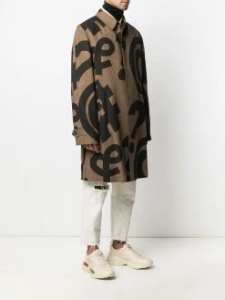 Moschino Symbols-print houndstooth coat