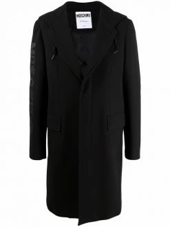 Moschino logo-print technical coat