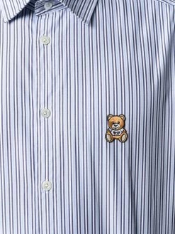 Moschino embroidered-design pinstripe shirt