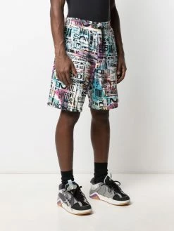 Moschino graphic-print knee-length shorts