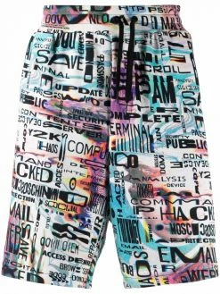 Moschino graphic-print knee-length shorts