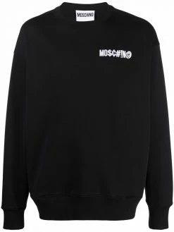 Moschino logo-patch funnel-neck jumper