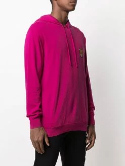 Moschino intarsia-knit drawstring hoodie