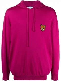 Moschino intarsia-knit drawstring hoodie