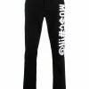 Moschino Symbols logo embroidered skinny gabardine trousers