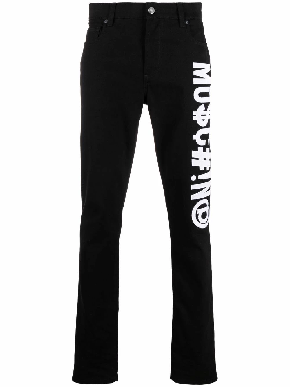Top 10 ๐ Moschino Symbols logo embroidered skinny gabardine trousers โจ 3 Moschino Symbols logo embroidered skinny gabardine trousers