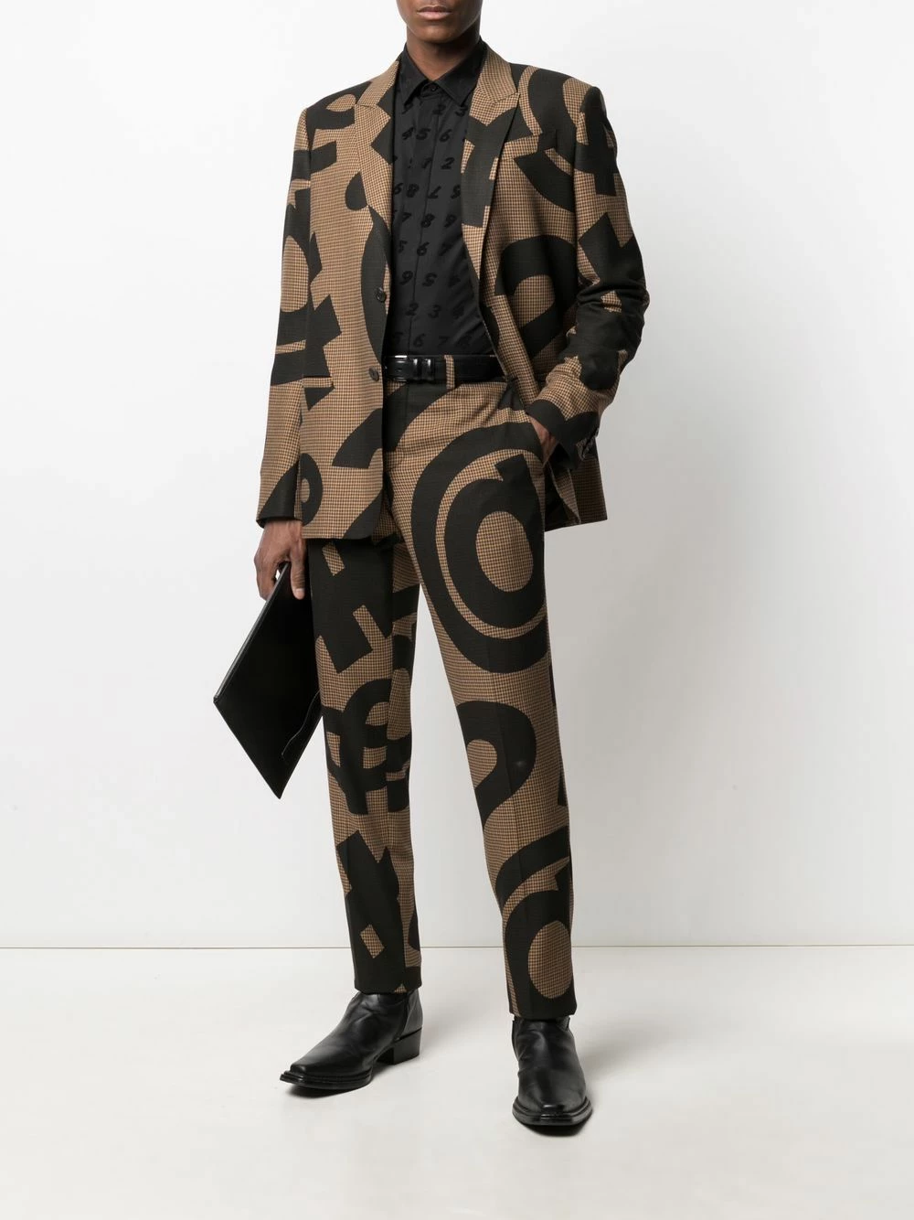 Promo โ๏ธ Moschino Graphic print pressed crease trousers ๐ 4 Moschino graphic-print pressed-crease trousers