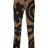 Moschino graphic-print pressed-crease trousers