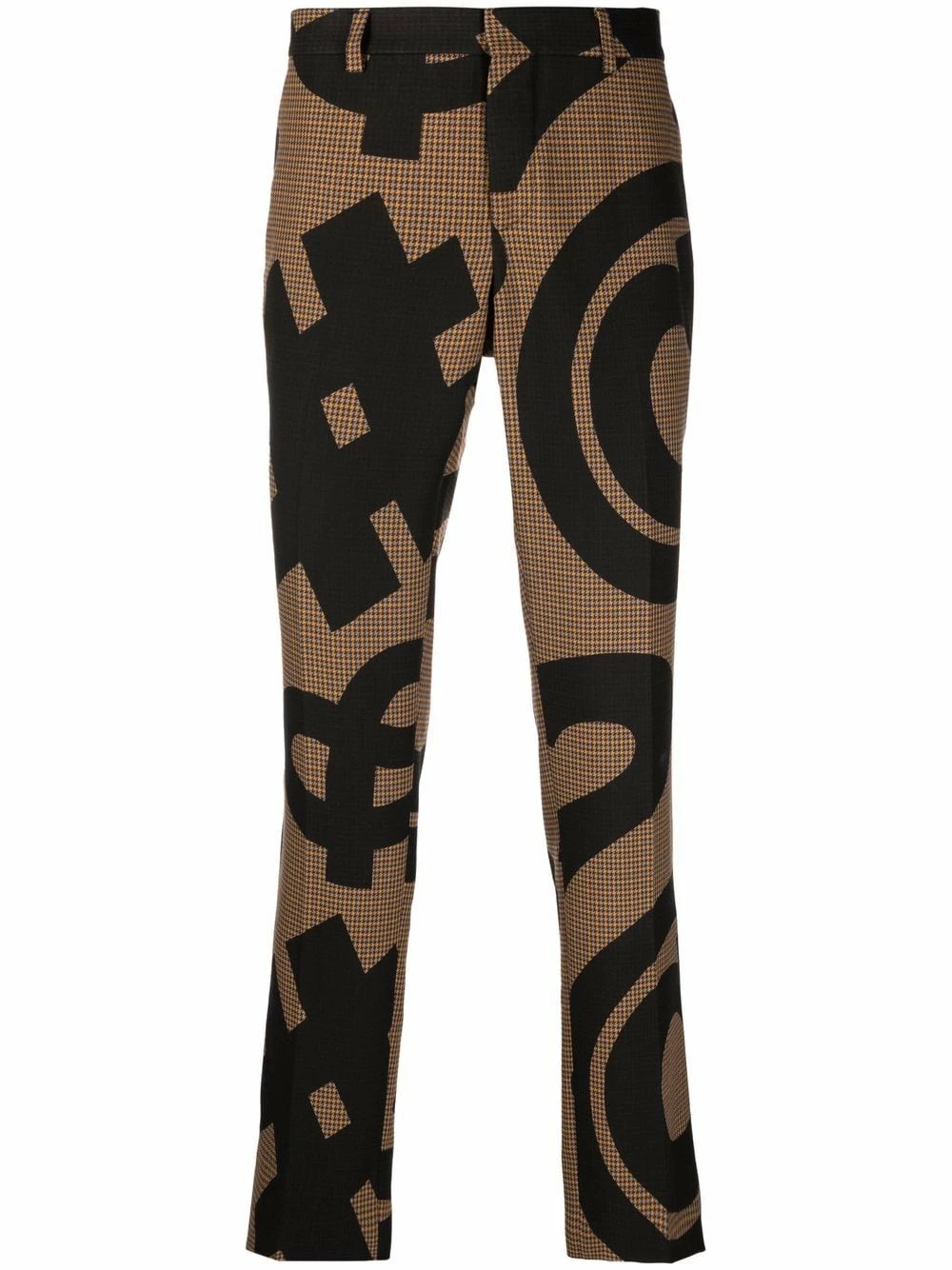 Promo โ๏ธ Moschino Graphic print pressed crease trousers ๐ 3 Moschino graphic-print pressed-crease trousers