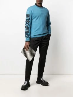 Moschino logo-patch long-sleeve jumper