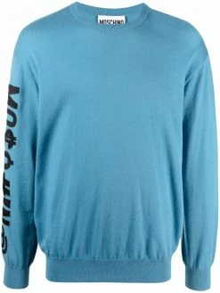 Moschino logo-patch long-sleeve jumper