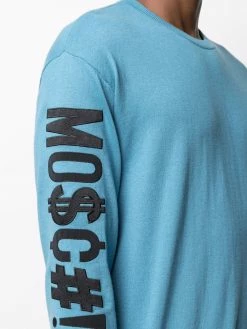 Moschino logo-patch long-sleeve jumper