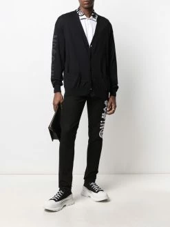 Moschino logo-patch V-neck cardigan