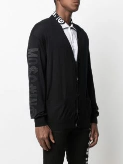 Moschino logo-patch V-neck cardigan