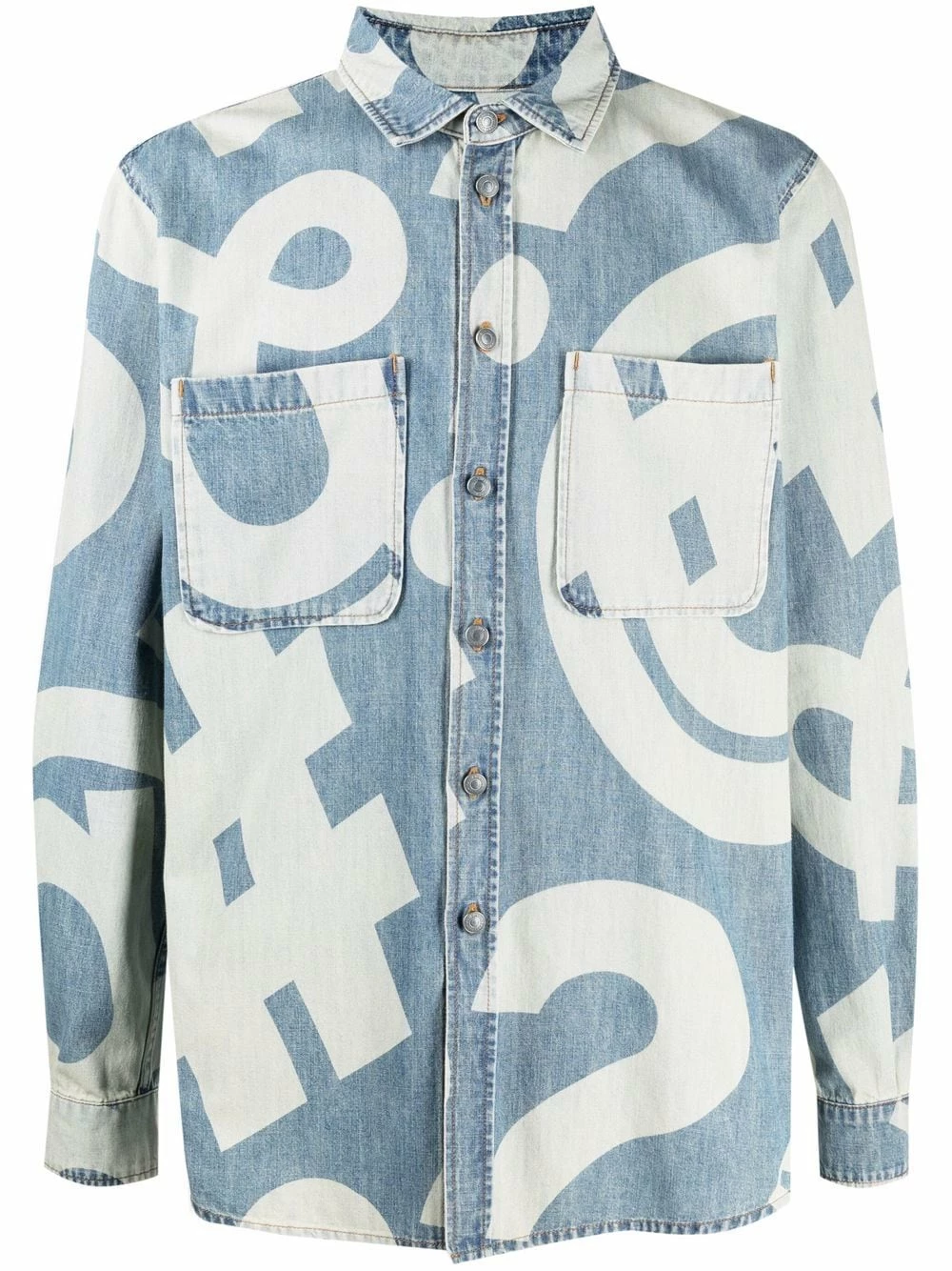 Promo โ๏ธ Moschino Graphic print denim ๐ shirt ๐ฅ 3 Moschino graphic-print denim shirt