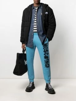 Moschino Symbols logo embroidered padded hoodie