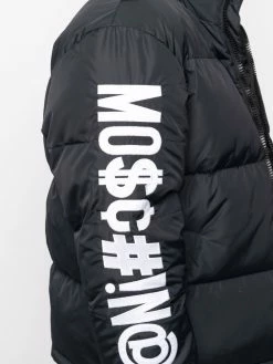 Outlet โ๏ธ Moschino Symbols logo embroidered padded jacket ๐ 12 Moschino Symbols logo-embroidered padded jacket