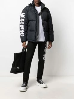 Outlet โ๏ธ Moschino Symbols logo embroidered padded jacket ๐ 9 Moschino Symbols logo-embroidered padded jacket