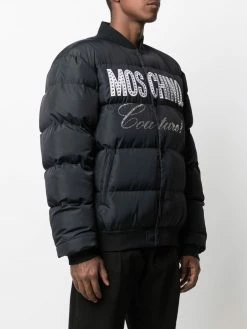 Moschino logo-print padded jacket