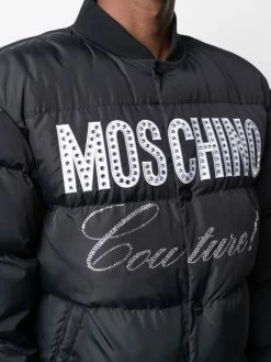 Moschino logo-print padded jacket